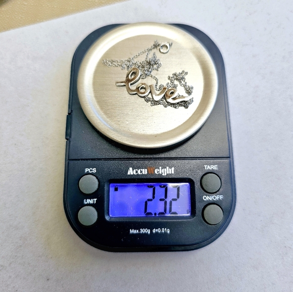 SET! 925 Silver Cursive Love Pendant with 925 Silver Hoop Earrings SET! - Picture 16 of 16